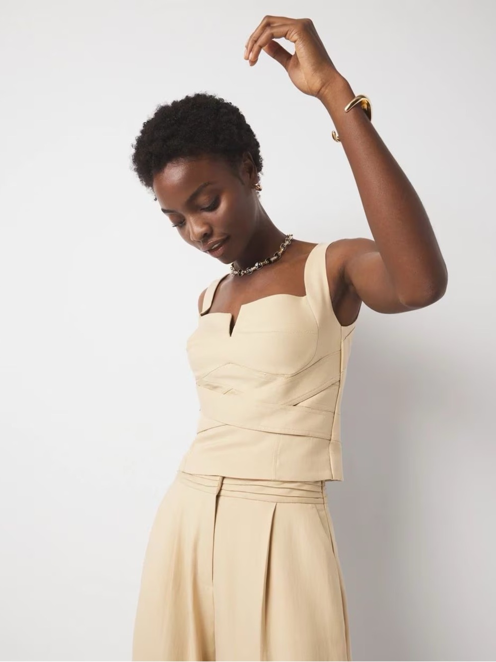 WHBM White House Black Market Wrap Bustier Warm Sand NWT Women's Size 4